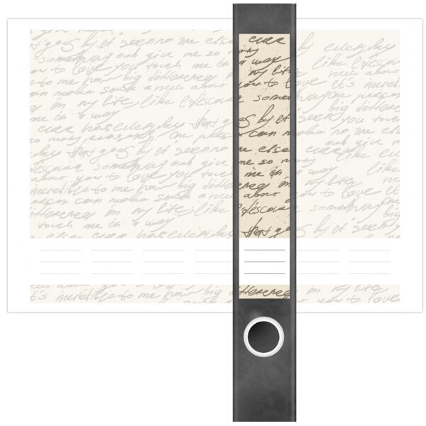 Etiketten für Ordner | Papier mit Handschrift | 7 Aufkleber für schmale Ordnerrücken | Selbstklebende Design Ordneretiketten Rückenschilder