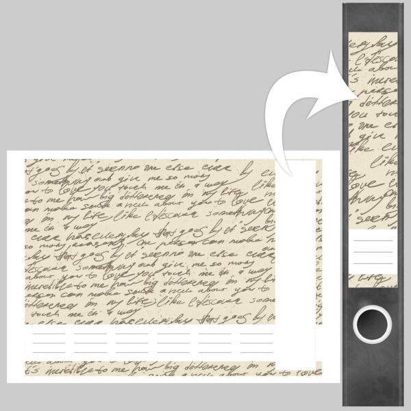 Etiketten für Ordner | Papier mit Handschrift | 7 Aufkleber für schmale Ordnerrücken | Selbstklebende Design Ordneretiketten Rückenschilder