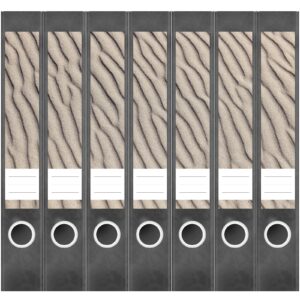 Etiketten für Ordner | Sand Wüste Muster | 7 Aufkleber für schmale Ordnerrücken | Selbstklebende Design Ordneretiketten Rückenschilder