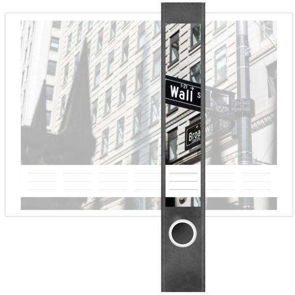 Etiketten für Ordner | Wallstreet | 7 Aufkleber für schmale Ordnerrücken | Selbstklebende Design Ordneretiketten Rückenschilder