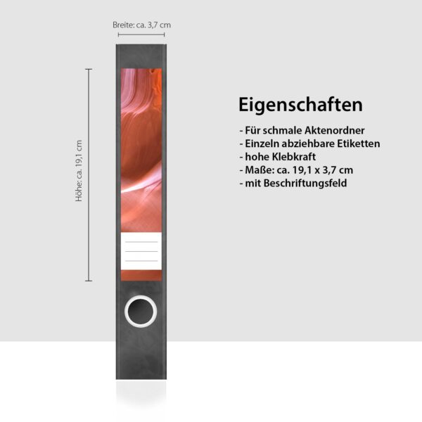 Etiketten für Ordner | Grand Canyon | 7 Aufkleber für schmale Ordnerrücken | Selbstklebende Design Ordneretiketten Rückenschilder