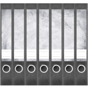 Etiketten für Ordner | Graue Wand | 7 Aufkleber für schmale Ordnerrücken | Selbstklebende Design Ordneretiketten Rückenschilder