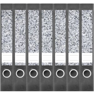 Etiketten für Ordner | Arbeitsplatte Grau | 7 Aufkleber für schmale Ordnerrücken | Selbstklebende Design Ordneretiketten Rückenschilder