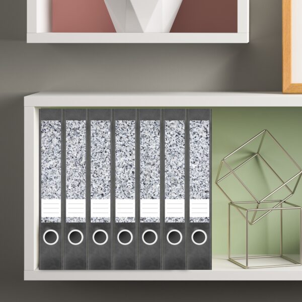 Etiketten für Ordner | Arbeitsplatte Grau | 7 Aufkleber für schmale Ordnerrücken | Selbstklebende Design Ordneretiketten Rückenschilder