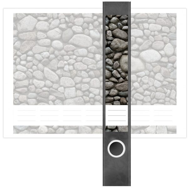 Etiketten für Ordner | Graue Steine 2 | 7 Aufkleber für schmale Ordnerrücken | Selbstklebende Design Ordneretiketten Rückenschilder