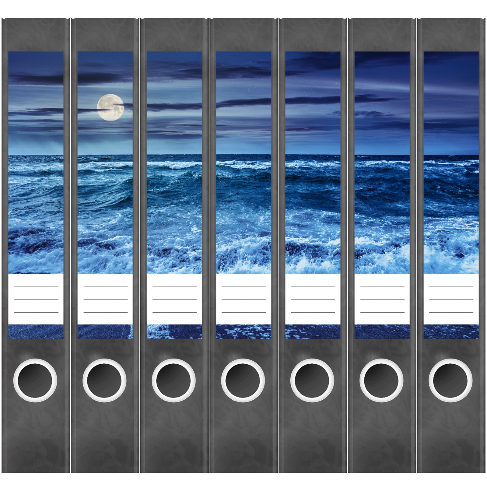 Selbstklebende Design Ordneretiketten Rückenschilder 7 Aufkleber für schmale Ordnerrücken Etiketten für Ordner Farbmix Blau 1