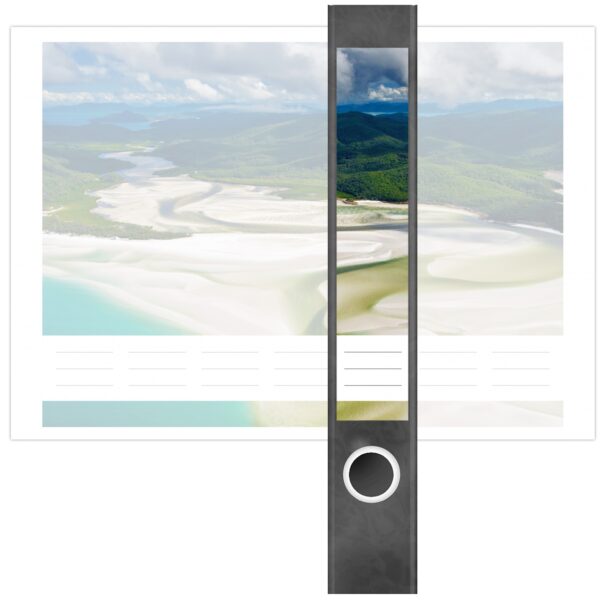 Etiketten für Ordner | Insel im Meer | 7 Aufkleber für schmale Ordnerrücken | Selbstklebende Design Ordneretiketten Rückenschilder