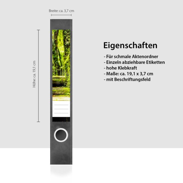 Etiketten für Ordner | Mystische Treppe | 7 Aufkleber für schmale Ordnerrücken | Selbstklebende Design Ordneretiketten Rückenschilder