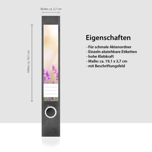 Etiketten für Ordner | Wiese 1 | 7 Aufkleber für schmale Ordnerrücken | Selbstklebende Design Ordneretiketten Rückenschilder