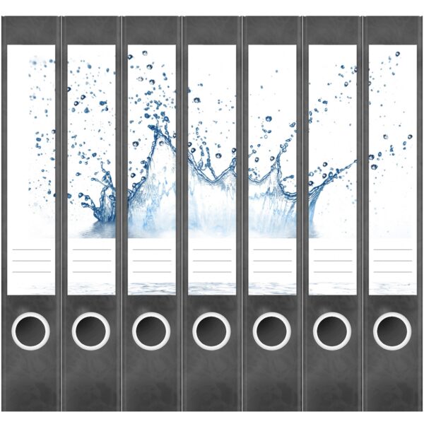 Etiketten für Ordner | Klares Wasser | 7 Aufkleber für schmale Ordnerrücken | Selbstklebende Design Ordneretiketten Rückenschilder