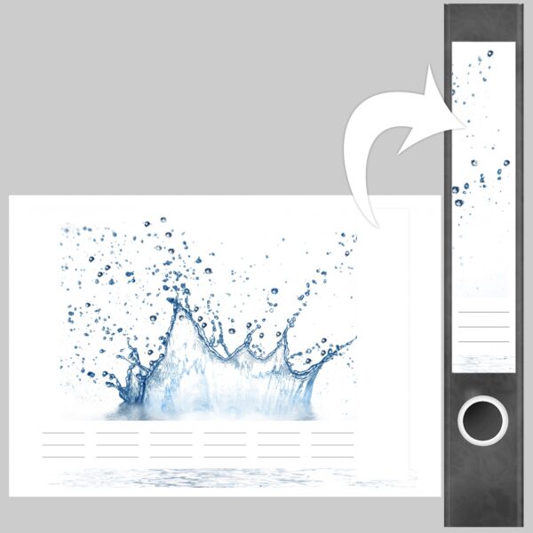 Etiketten für Ordner | Klares Wasser | 7 Aufkleber für schmale Ordnerrücken | Selbstklebende Design Ordneretiketten Rückenschilder