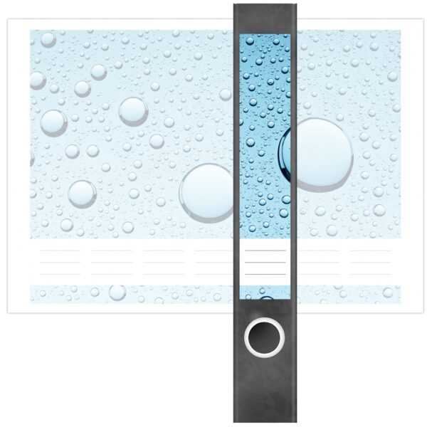 Etiketten für Ordner | Wasser auf Glas | 7 Aufkleber für schmale Ordnerrücken | Selbstklebende Design Ordneretiketten Rückenschilder