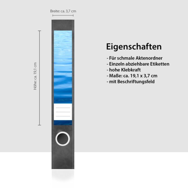 Etiketten für Ordner | Kleine Wellen | 7 Aufkleber für schmale Ordnerrücken | Selbstklebende Design Ordneretiketten Rückenschilder