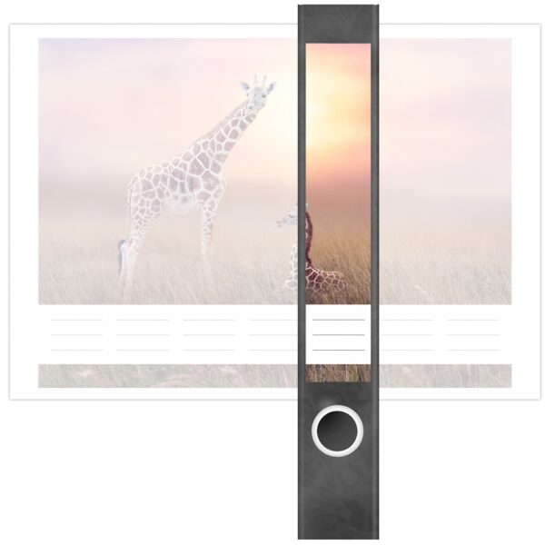 Etiketten für Ordner | Giraffen | 7 Aufkleber für schmale Ordnerrücken | Selbstklebende Design Ordneretiketten Rückenschilder