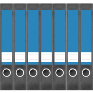 Etiketten für Ordner | Blau 3 | 7 Aufkleber für schmale Ordnerrücken | Selbstklebende Design Ordneretiketten Rückenschilder