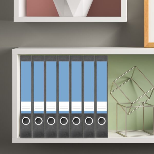 Etiketten für Ordner | Blau 5 | 7 Aufkleber für schmale Ordnerrücken | Selbstklebende Design Ordneretiketten Rückenschilder
