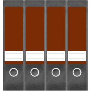 Etiketten für Ordner | Braun 1 | 4 breite Aufkleber für Ordnerrücken | Selbstklebende Design Ordneretiketten Rückenschilder