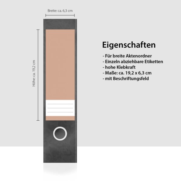 Etiketten für Ordner | Braun 6 | 4 breite Aufkleber für Ordnerrücken | Selbstklebende Design Ordneretiketten Rückenschilder