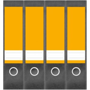Etiketten für Ordner | Gelb 1 | 4 breite Aufkleber für Ordnerrücken | Selbstklebende Design Ordneretiketten Rückenschilder