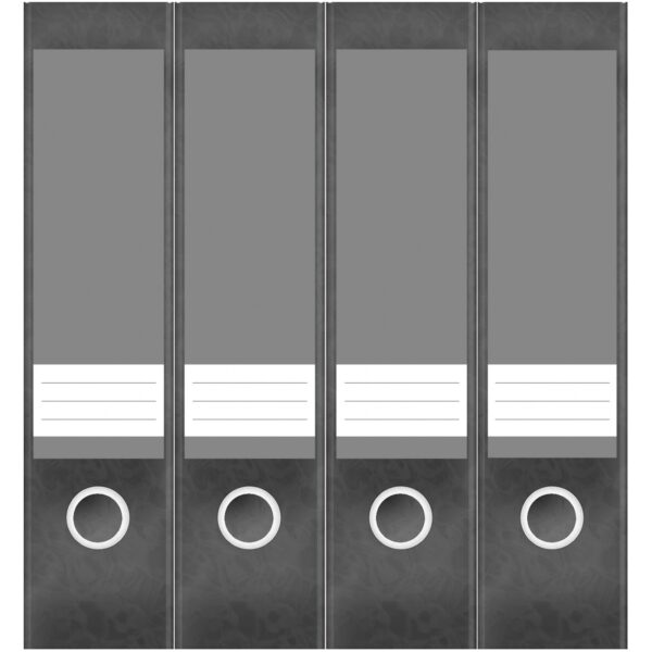 Etiketten für Ordner | Grau 5 | 4 breite Aufkleber für Ordnerrücken | Selbstklebende Design Ordneretiketten Rückenschilder