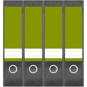 Etiketten für Ordner | Grün 1 | 4 breite Aufkleber für Ordnerrücken | Selbstklebende Design Ordneretiketten Rückenschilder