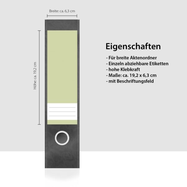 Etiketten für Ordner | Grün 7 | 4 breite Aufkleber für Ordnerrücken | Selbstklebende Design Ordneretiketten Rückenschilder