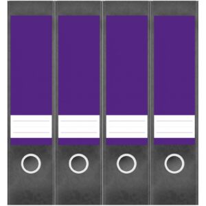Etiketten für Ordner | Lila 1 | 4 breite Aufkleber für Ordnerrücken | Selbstklebende Design Ordneretiketten Rückenschilder