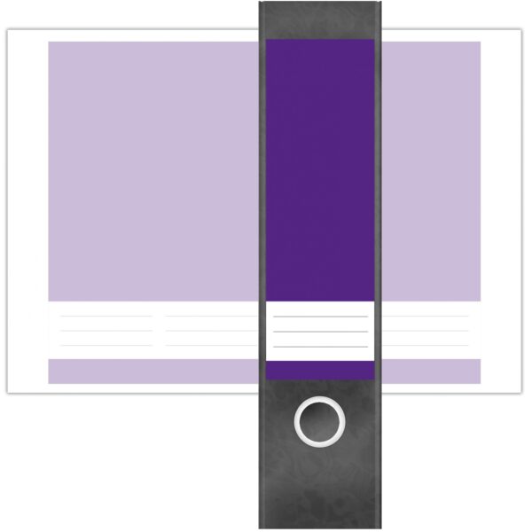 Etiketten für Ordner | Lila 1 | 4 breite Aufkleber für Ordnerrücken | Selbstklebende Design Ordneretiketten Rückenschilder