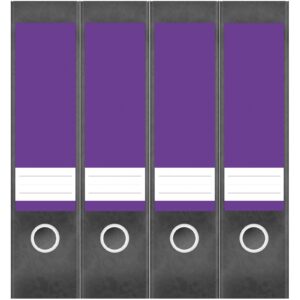 Etiketten für Ordner | Lila 2 | 4 breite Aufkleber für Ordnerrücken | Selbstklebende Design Ordneretiketten Rückenschilder
