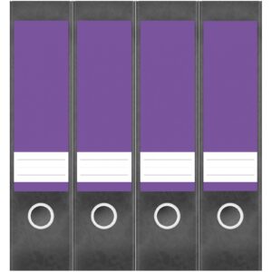 Etiketten für Ordner | Lila 3 | 4 breite Aufkleber für Ordnerrücken | Selbstklebende Design Ordneretiketten Rückenschilder