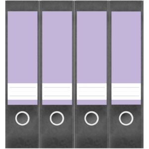 Etiketten für Ordner | Lila 7 | 4 breite Aufkleber für Ordnerrücken | Selbstklebende Design Ordneretiketten Rückenschilder