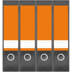 Etiketten für Ordner | Orange 1 | 4 breite Aufkleber für Ordnerrücken | Selbstklebende Design Ordneretiketten Rückenschilder