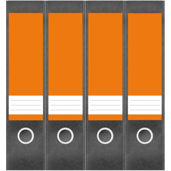 Etiketten für Ordner | Orange 1 | 4 breite Aufkleber für Ordnerrücken | Selbstklebende Design Ordneretiketten Rückenschilder