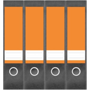 Etiketten für Ordner | Orange 2 | 4 breite Aufkleber für Ordnerrücken | Selbstklebende Design Ordneretiketten Rückenschilder
