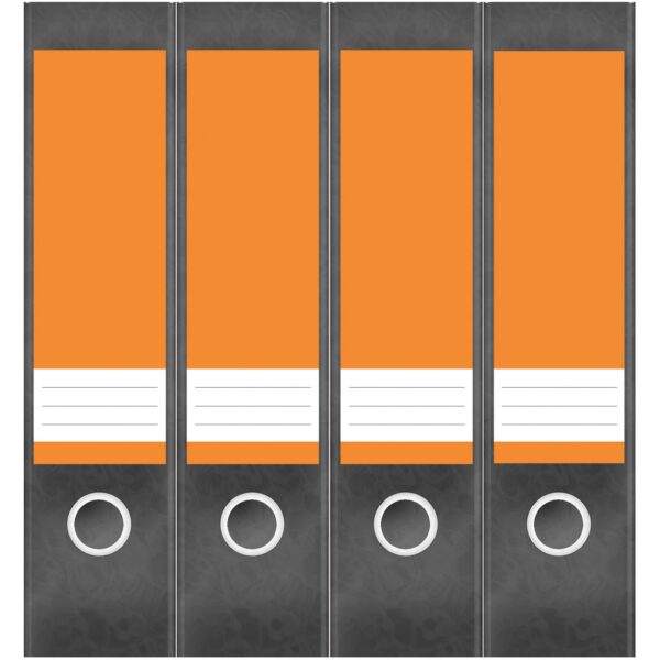 Etiketten für Ordner | Orange 2 | 4 breite Aufkleber für Ordnerrücken | Selbstklebende Design Ordneretiketten Rückenschilder