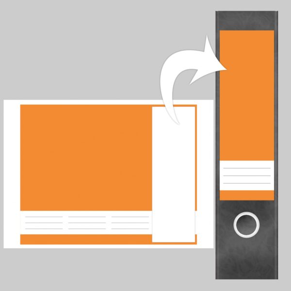 Etiketten für Ordner | Orange 2 | 4 breite Aufkleber für Ordnerrücken | Selbstklebende Design Ordneretiketten Rückenschilder