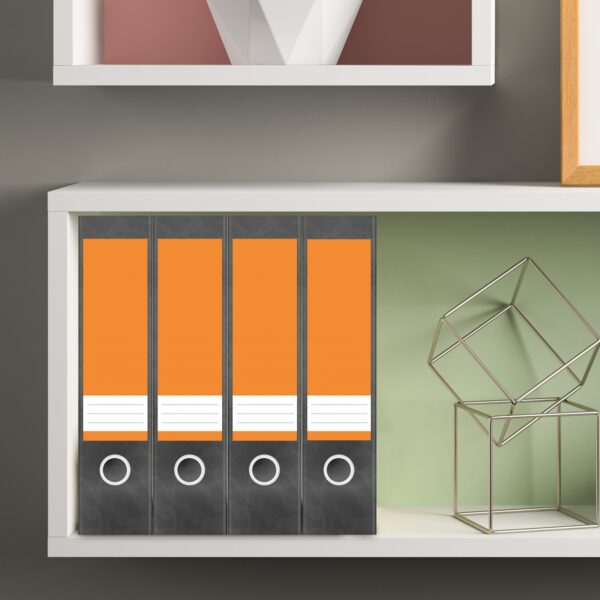 Etiketten für Ordner | Orange 2 | 4 breite Aufkleber für Ordnerrücken | Selbstklebende Design Ordneretiketten Rückenschilder