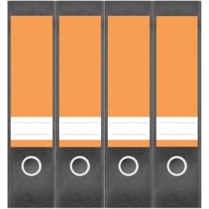 Etiketten für Ordner | Orange 3 | 4 breite Aufkleber für Ordnerrücken | Selbstklebende Design Ordneretiketten Rückenschilder