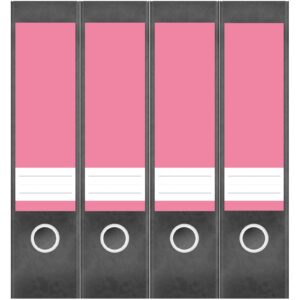 Etiketten für Ordner | Rosa 4 | 4 breite Aufkleber für Ordnerrücken | Selbstklebende Design Ordneretiketten Rückenschilder