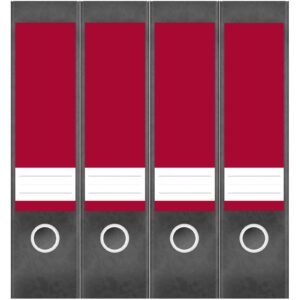 Etiketten für Ordner | Rot 1 | 4 breite Aufkleber für Ordnerrücken | Selbstklebende Design Ordneretiketten Rückenschilder