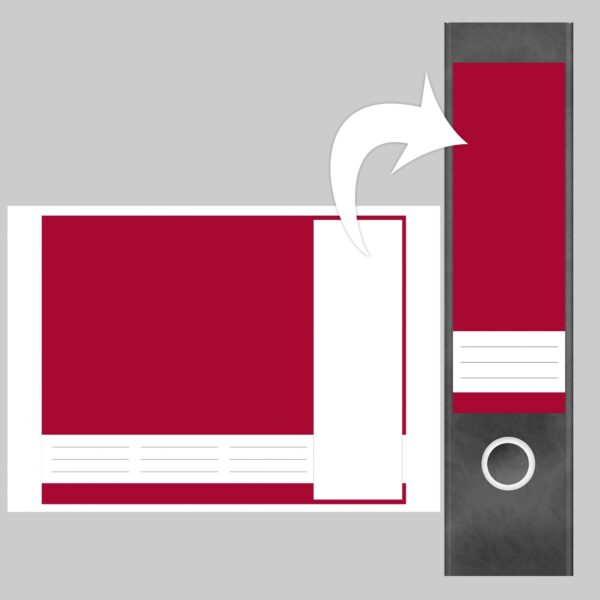 Etiketten für Ordner | Rot 1 | 4 breite Aufkleber für Ordnerrücken | Selbstklebende Design Ordneretiketten Rückenschilder