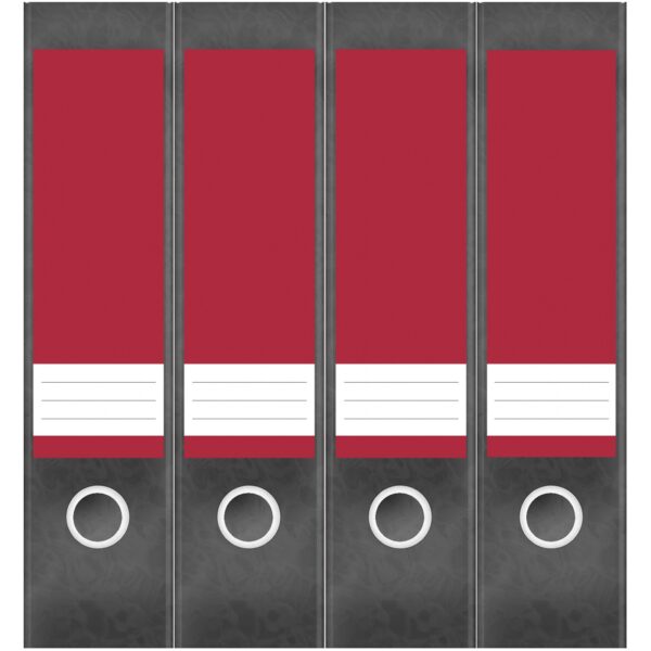 Etiketten für Ordner | Rot 2 | 4 breite Aufkleber für Ordnerrücken | Selbstklebende Design Ordneretiketten Rückenschilder