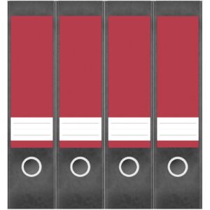 Etiketten für Ordner | Rot 3 | 4 breite Aufkleber für Ordnerrücken | Selbstklebende Design Ordneretiketten Rückenschilder