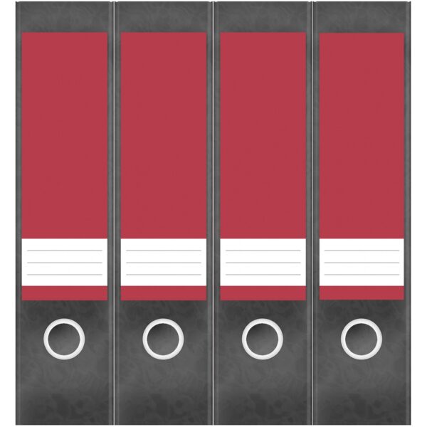 Etiketten für Ordner | Rot 3 | 4 breite Aufkleber für Ordnerrücken | Selbstklebende Design Ordneretiketten Rückenschilder