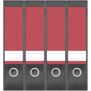 Etiketten für Ordner | Rot 4 | 4 breite Aufkleber für Ordnerrücken | Selbstklebende Design Ordneretiketten Rückenschilder