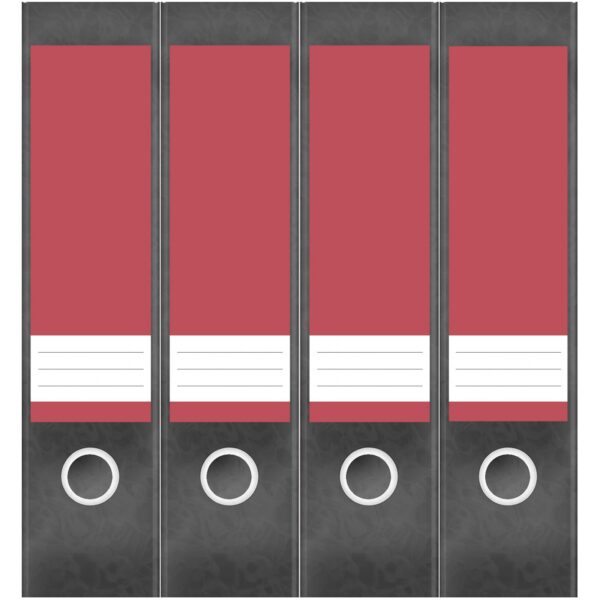 Etiketten für Ordner | Rot 4 | 4 breite Aufkleber für Ordnerrücken | Selbstklebende Design Ordneretiketten Rückenschilder