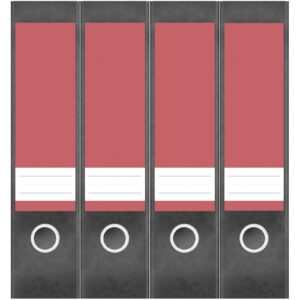 Etiketten für Ordner | Rot 5 | 4 breite Aufkleber für Ordnerrücken | Selbstklebende Design Ordneretiketten Rückenschilder