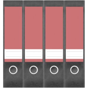 Etiketten für Ordner | Rot 6 | 4 breite Aufkleber für Ordnerrücken | Selbstklebende Design Ordneretiketten Rückenschilder