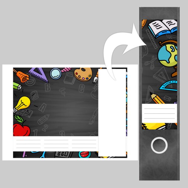 Etiketten für Ordner | Für Schule | 4 breite Aufkleber für Ordnerrücken | Selbstklebende Design Ordneretiketten Rückenschilder