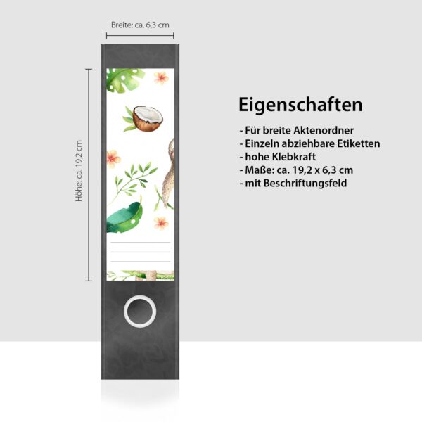 Etiketten für Ordner | Faultiere | 4 breite Aufkleber für Ordnerrücken | Selbstklebende Design Ordneretiketten Rückenschilder